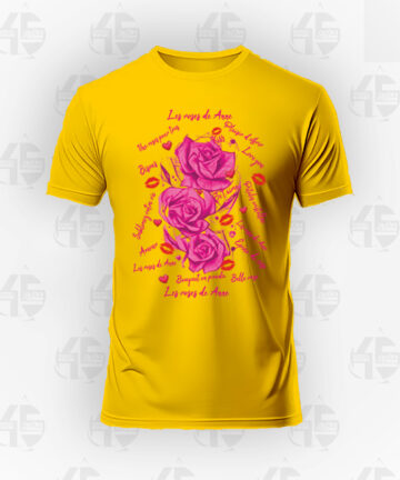 Tee-shirt Jaune - Roses