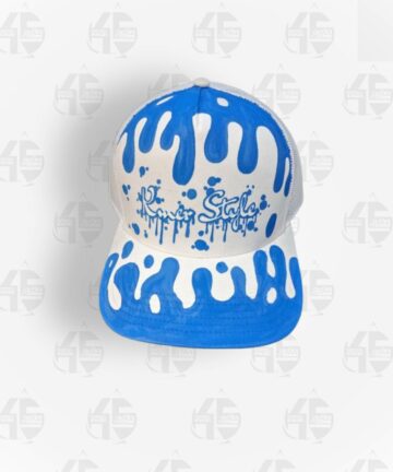 Casquette Blanc/Bleu ciel - KmerStyle Dégoulinant