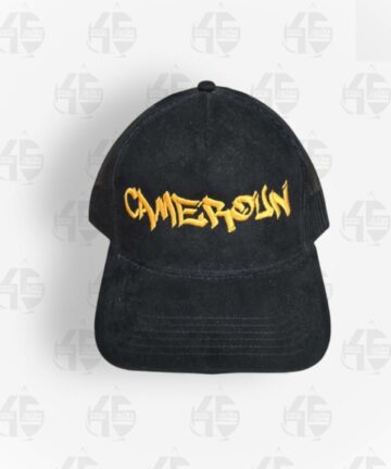 Casquette noir - Cameroun velours Jaune