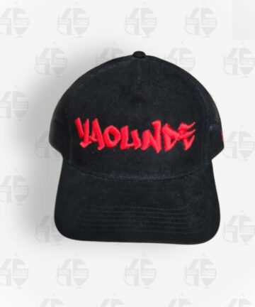 Casquette noir - Yaoundé Velours Rouge